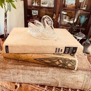 Elegant Vintage Clear Glass Swan Figurine